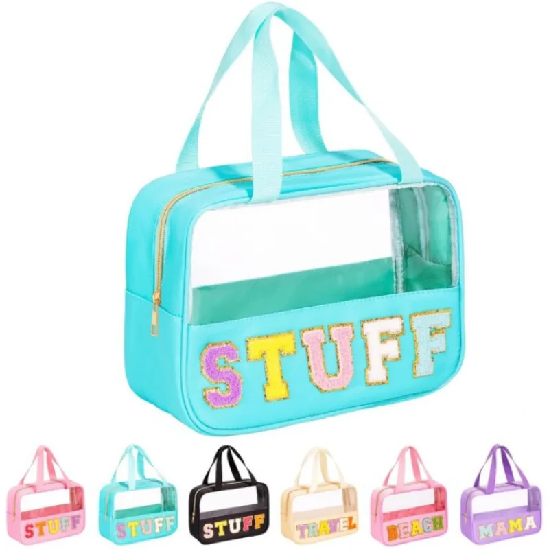 

New Waterproof Large Travel Toiletries Storage Bag Sticker Embroidery Makeup Storage Handbag