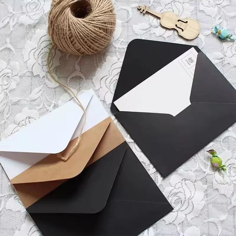 100 pcs Kraft Mini Envelopes Brown Kraft Envelopes for Gift Cards and Business Cards,3 Classic Colors,10.5×7cm/4 X 2.8 Inches