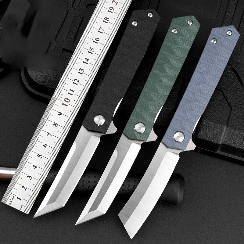 

Outdoor Emergency D2 Steel Folding Knife Multipurpose Camping Outdoor Small G10 Handle Bearing Cutting Tool