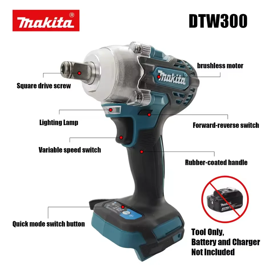 マキタ-dtw300-リチウムイオン-18v-580nm-インパクトレンチ-3800rpm-マルチツールキット-パワーウィンドキャノン-タイヤ取り外しツールセット-修理用