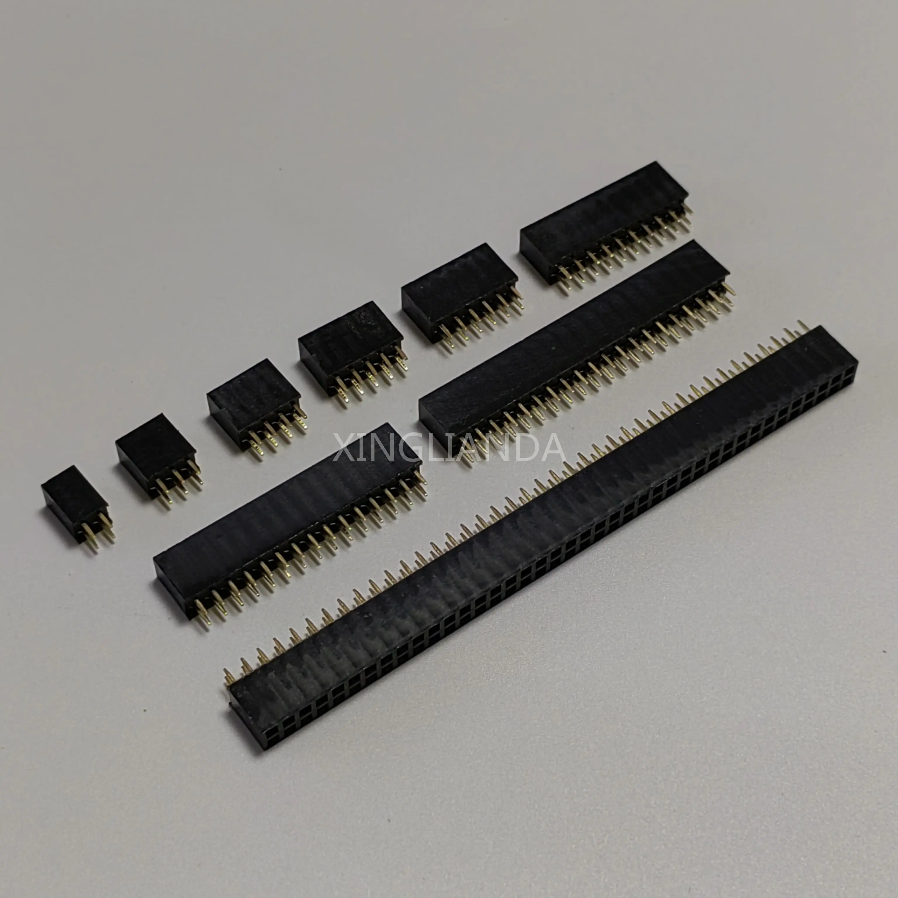 10PCS 2.54mm Double Row Stright Female Pin Header Strip PCB Connector 2x2/3/4/5/6/7/8/9/10/11/12/13/14/15/16/17/18/20/25/40Pin