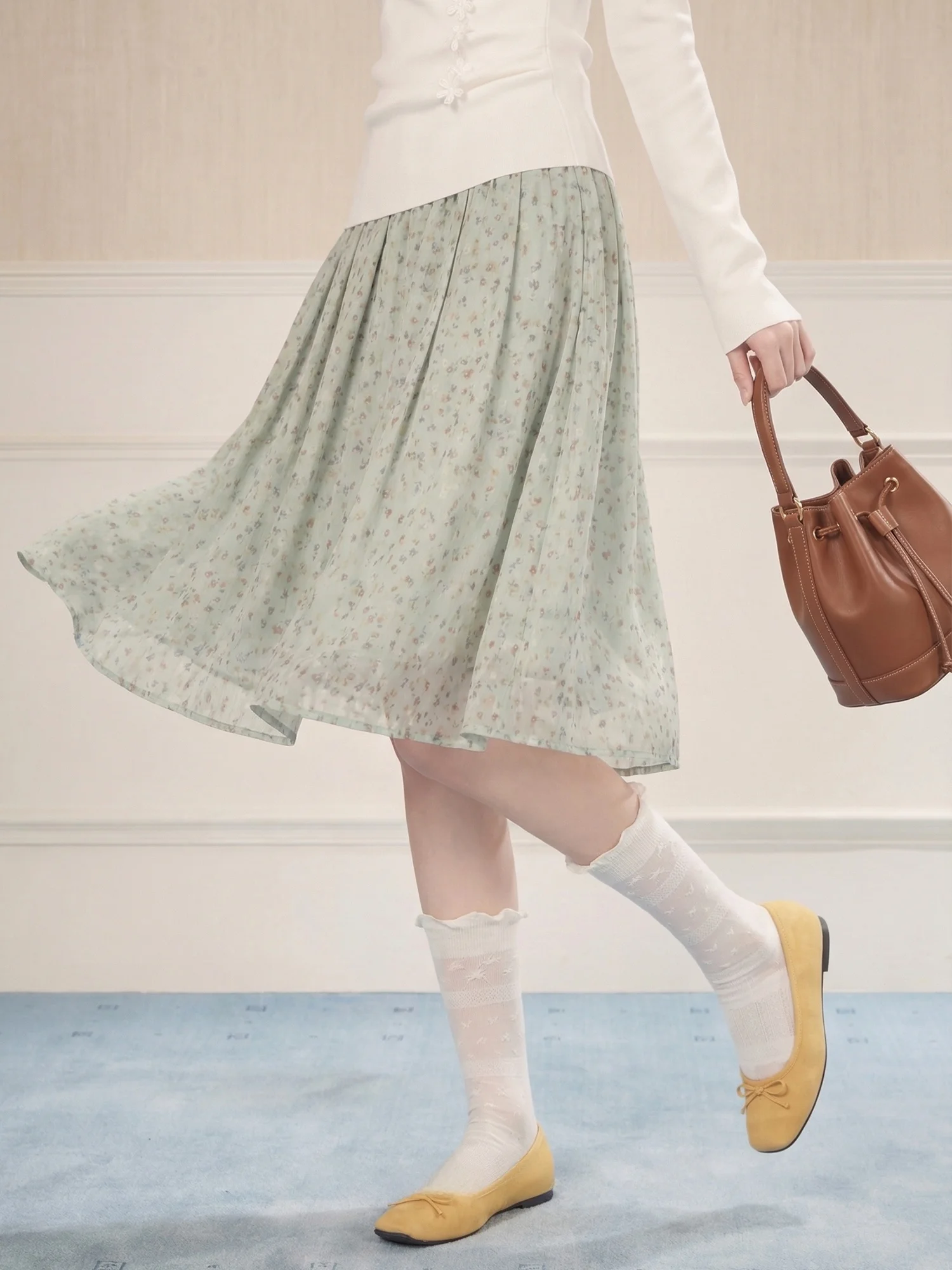 

Юбка с цветочным принтом и высокой талией, женская летняя новинка, в стиле Holiday Vibes, однотонная, для молодых девушек, длинная юбка