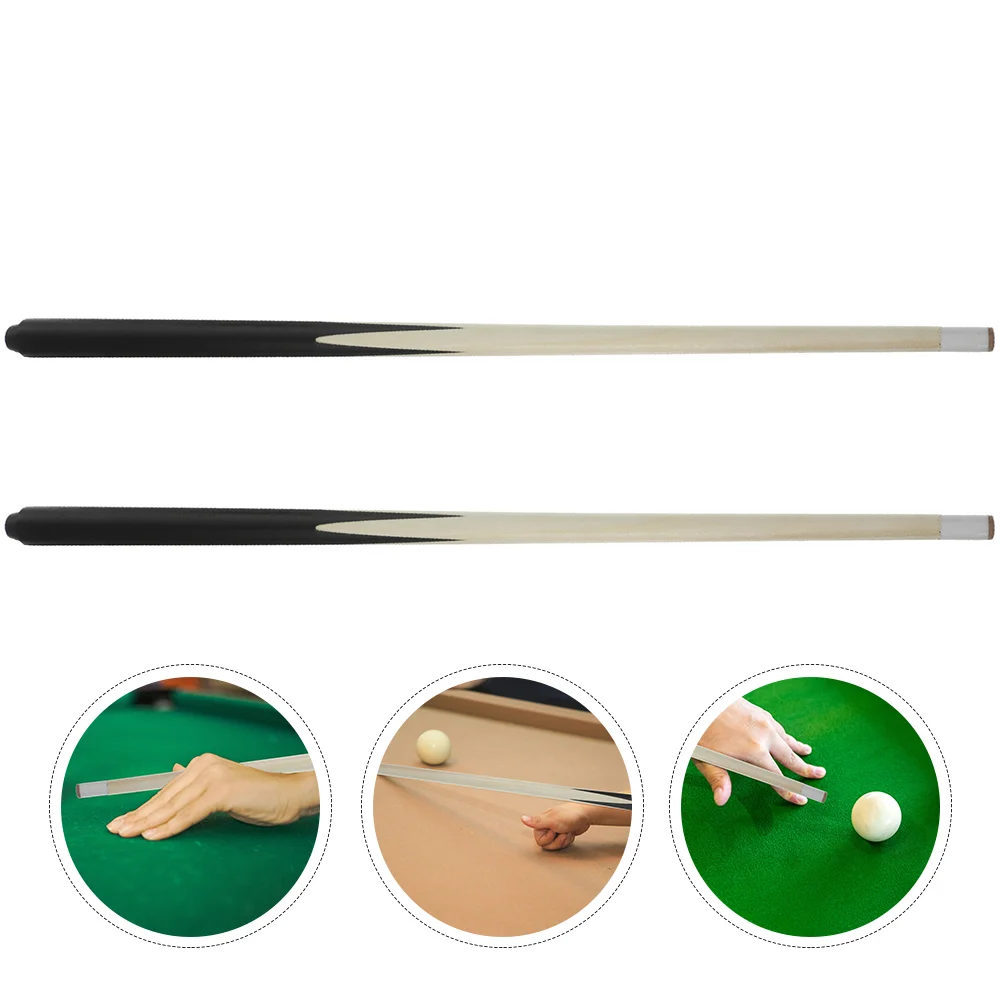 

2 Pcs Children's Billiard Stick Snooker Cue Sticks Pool Table Billiards Wood Short Man