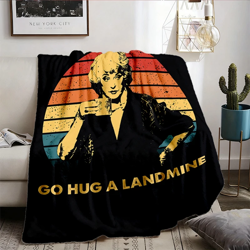 Dorothy Zbornak Go Hug A Landmine The Golden T, Flannel Blanket, Dorothy Zbornak Flannel Throw, Golden Cozy Blanket