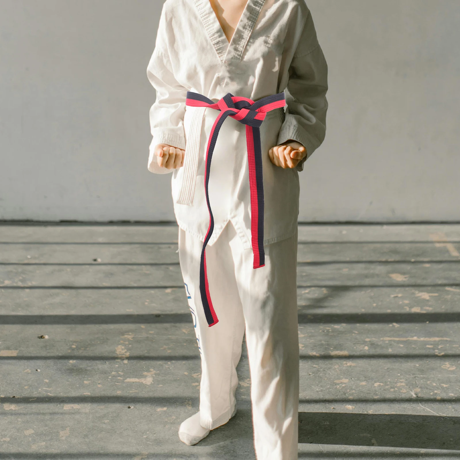 

Taekwondo Belt Martial Supplies 240cm Black Red Polyester Cotton Long Lasting Fits Adults Youth Karate Taekwondo Wrist Wrap