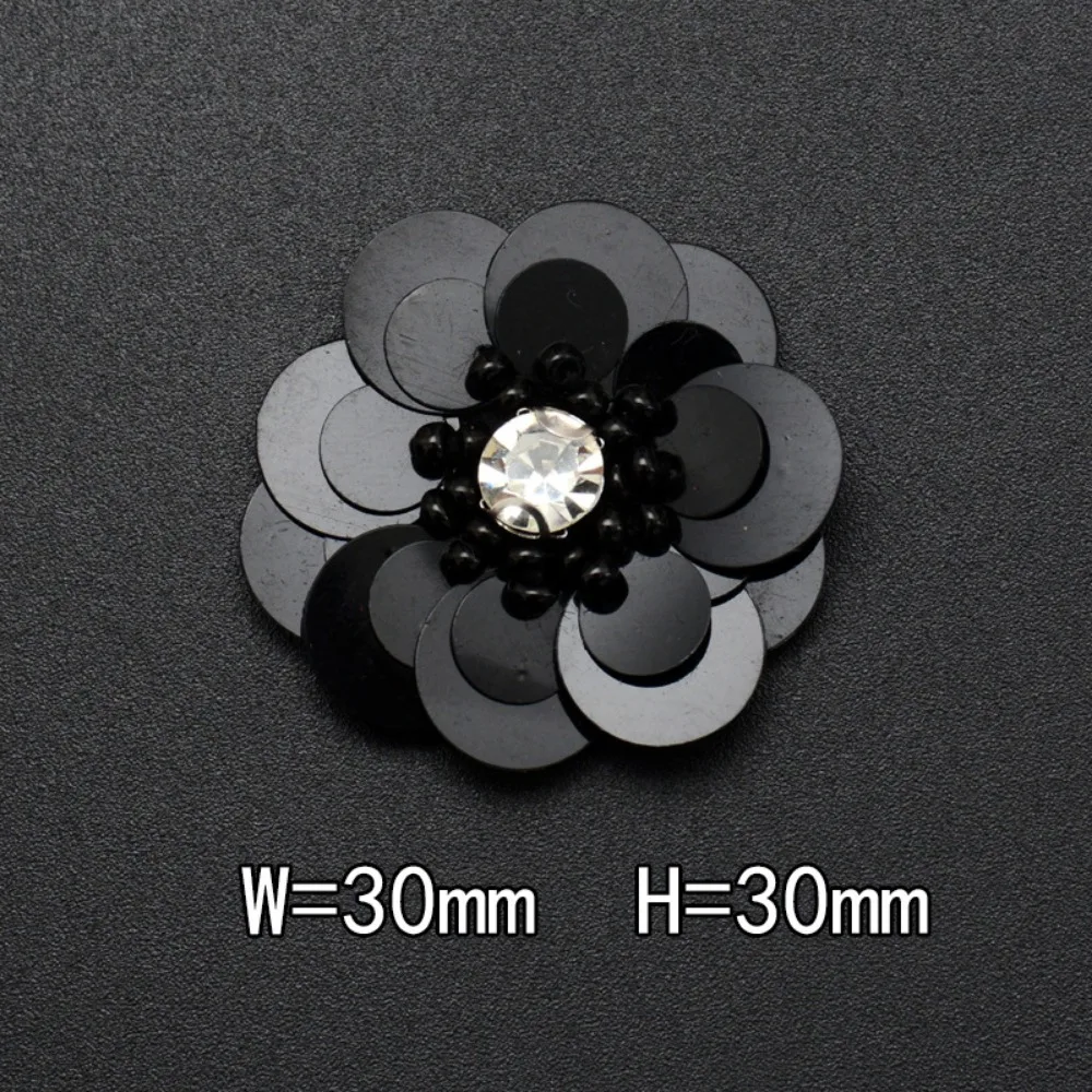 手作り花色のスパンコールビーズ花布ステッカー小さな DIY 衣類アクセサリー靴バッグ装飾パッチ手縫い