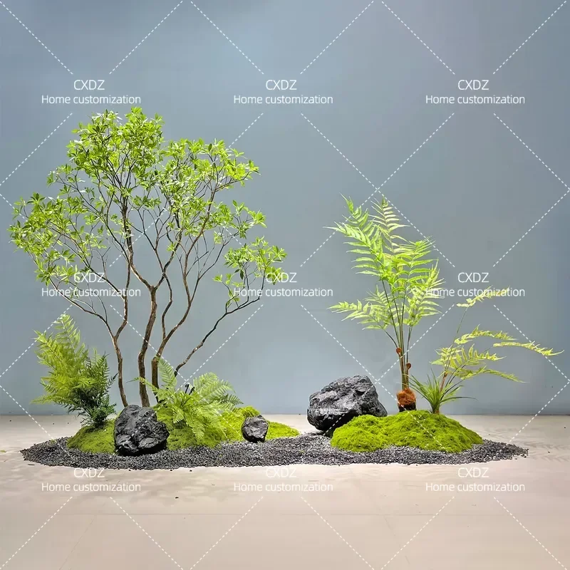 Advanced simulation green plant horse drunk wood landscape landscaping window plant indoor banyan tree landscaping decorative