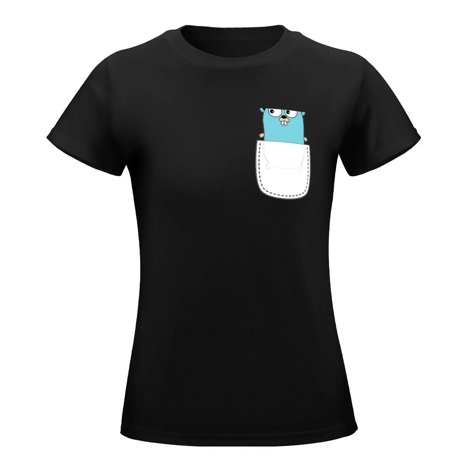 Golang Pocket T-Shirt summer tops tees oversized workout shirts for Women