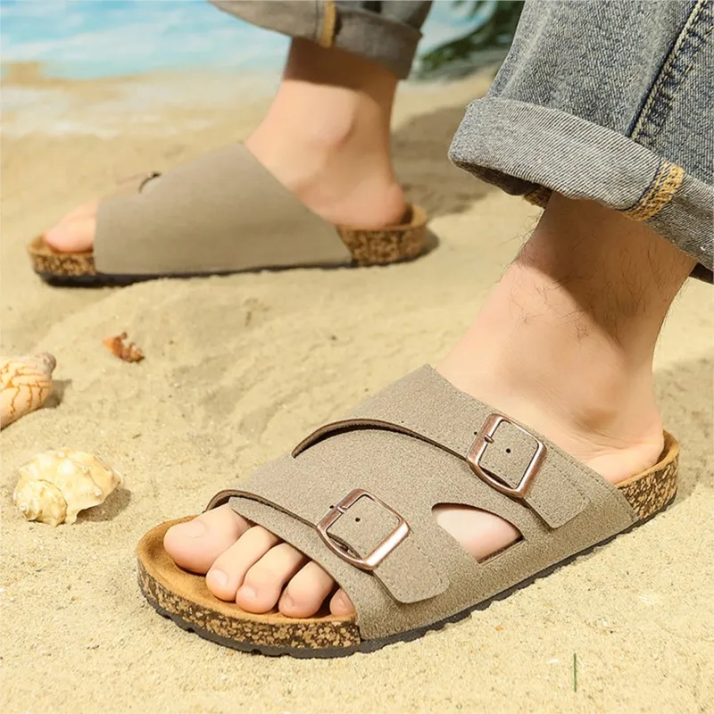 Men's slippers wear-outside sandals vintage half-slipper casual sandals easy-matching thong sandals couple's beach shoes sandals
