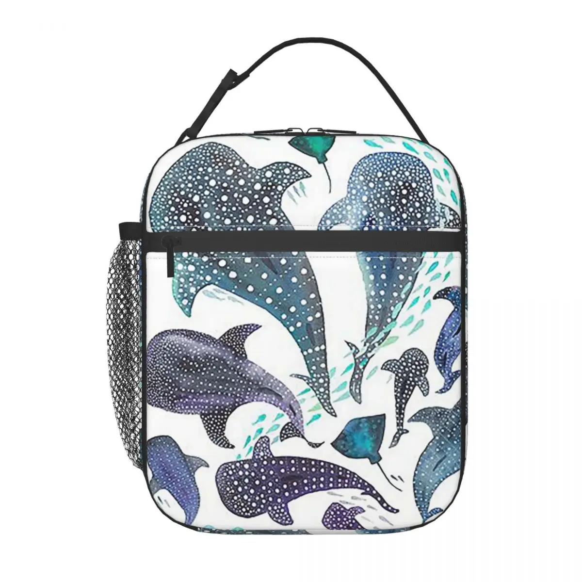 Whale Shark, Ray And Sea Creature Play Insulated Lunch Bag for Women Children Leakproof Food Boxes Thermal Lunch Box Tote