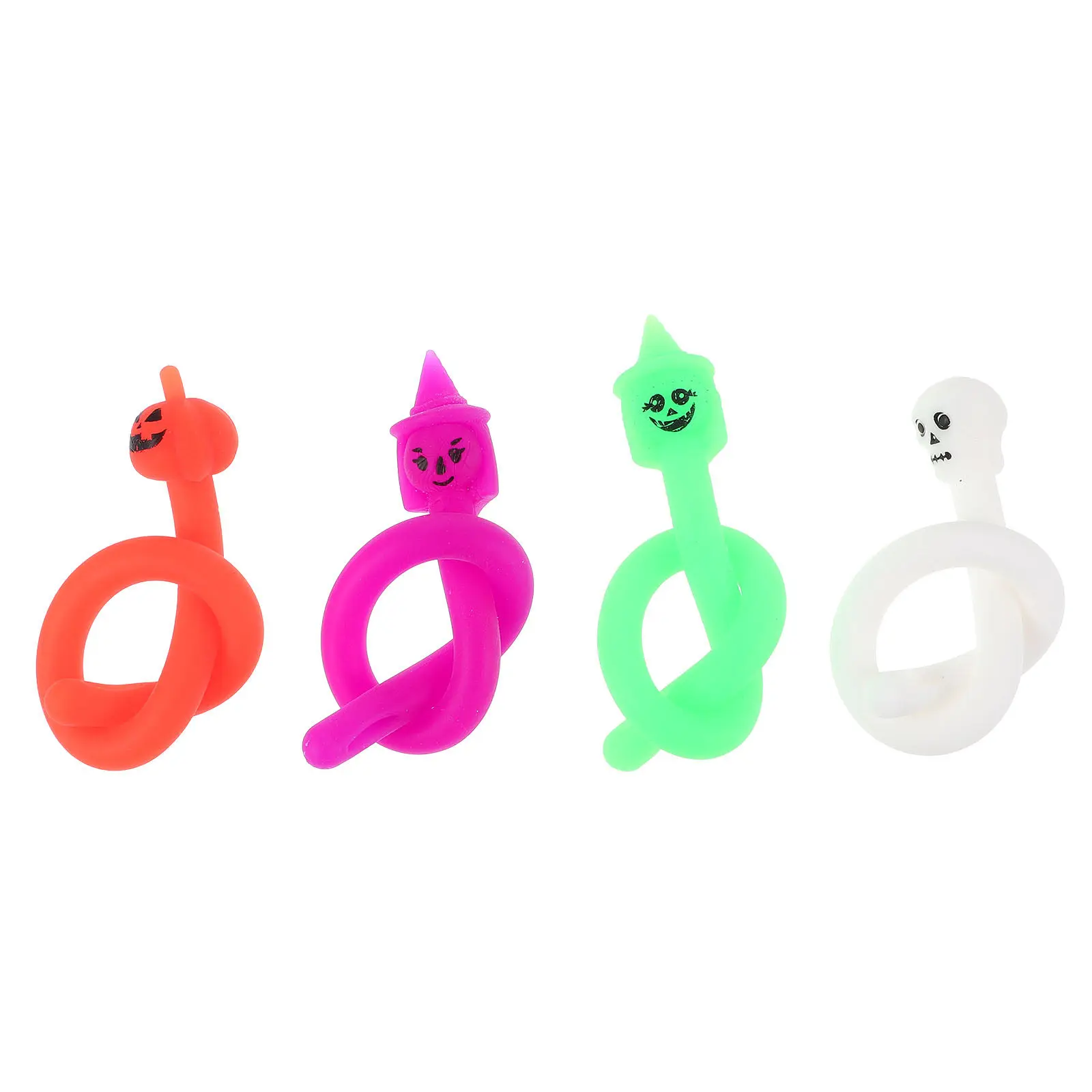 25個入り-パンプキン-ハロウィン-弾性感覚ストリング-ストレス解消-プルヌードル-伸縮性のある減圧おもちゃ-面白い不安解消-オフィス用