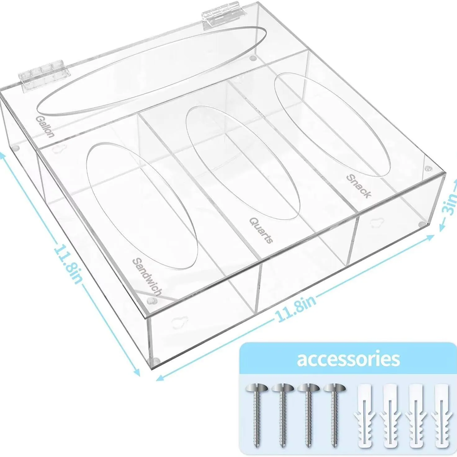 4 Layers Cleaning Storage Organizer Acrylic Food Storage Bag Organizer Storage Holder Zip Lock Bag Container Organizer Sand Bag