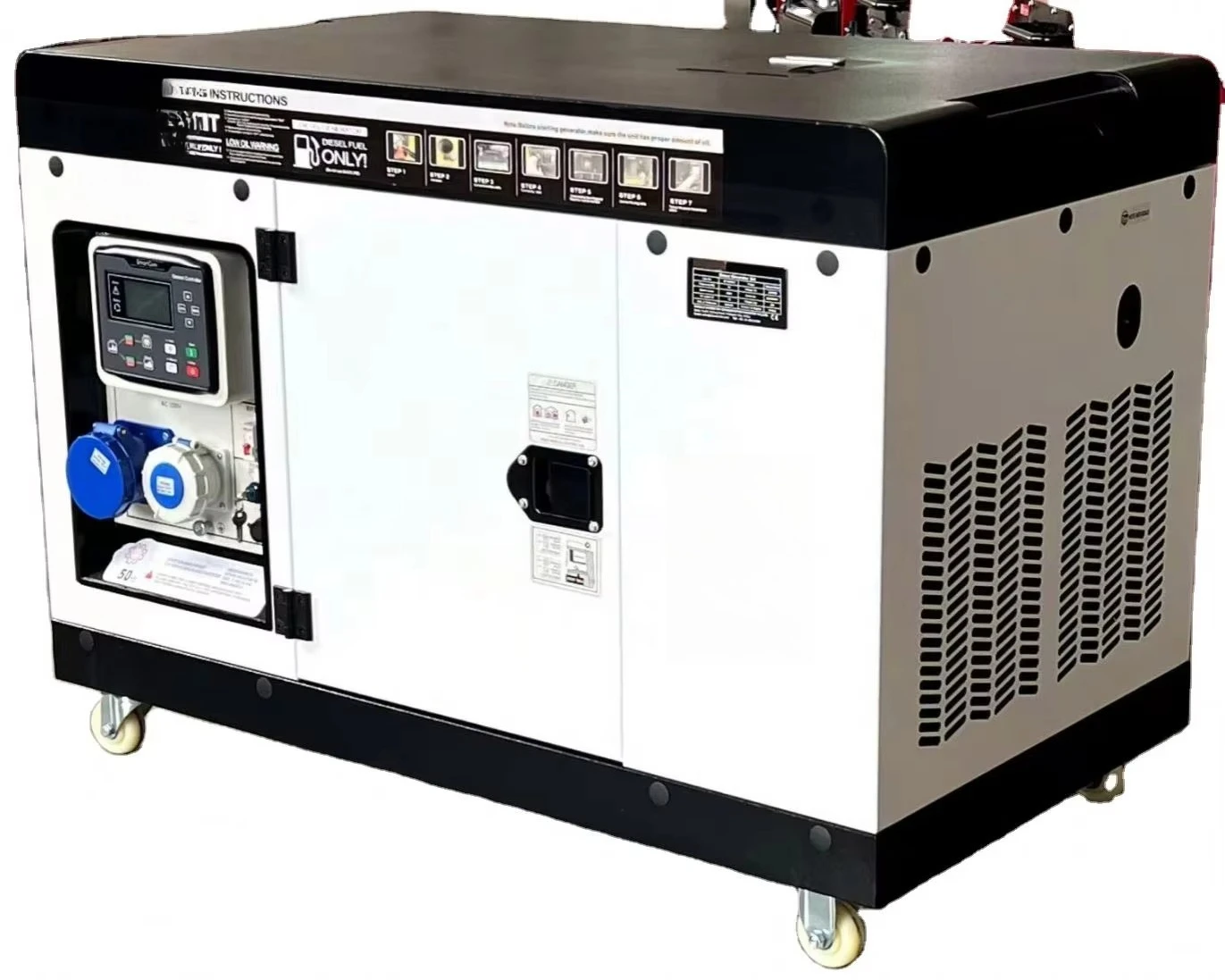 High quality water-cooled silent 10KW 12KW 12KVA 15KVA single 3-phase household inverter electric generator diesel group
