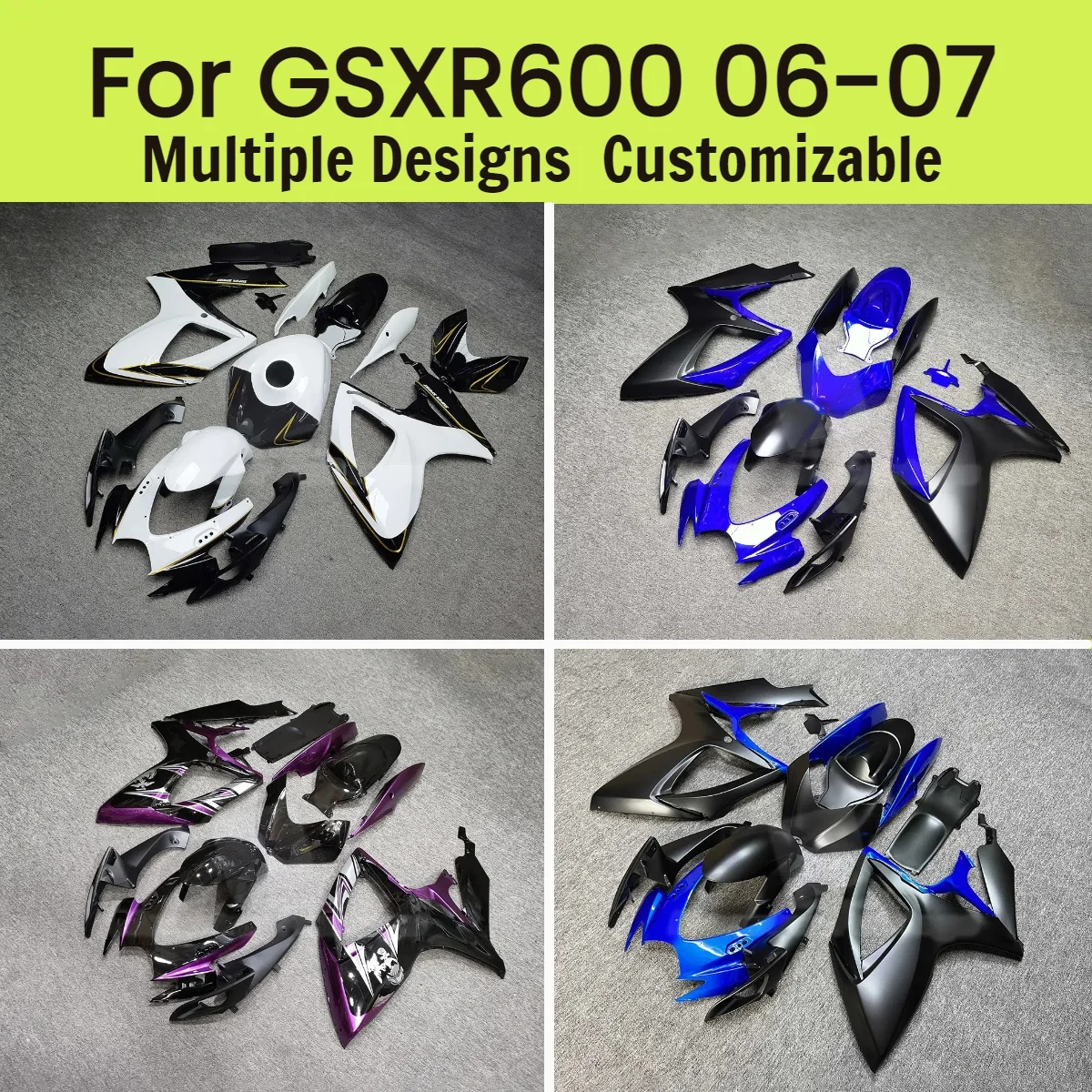 

Обтекатели из АБС-пластика GSXR600 GSXR750 2006 2007, комплект обтекателей для мотоцикла, полный обвес для GSXR 600 750