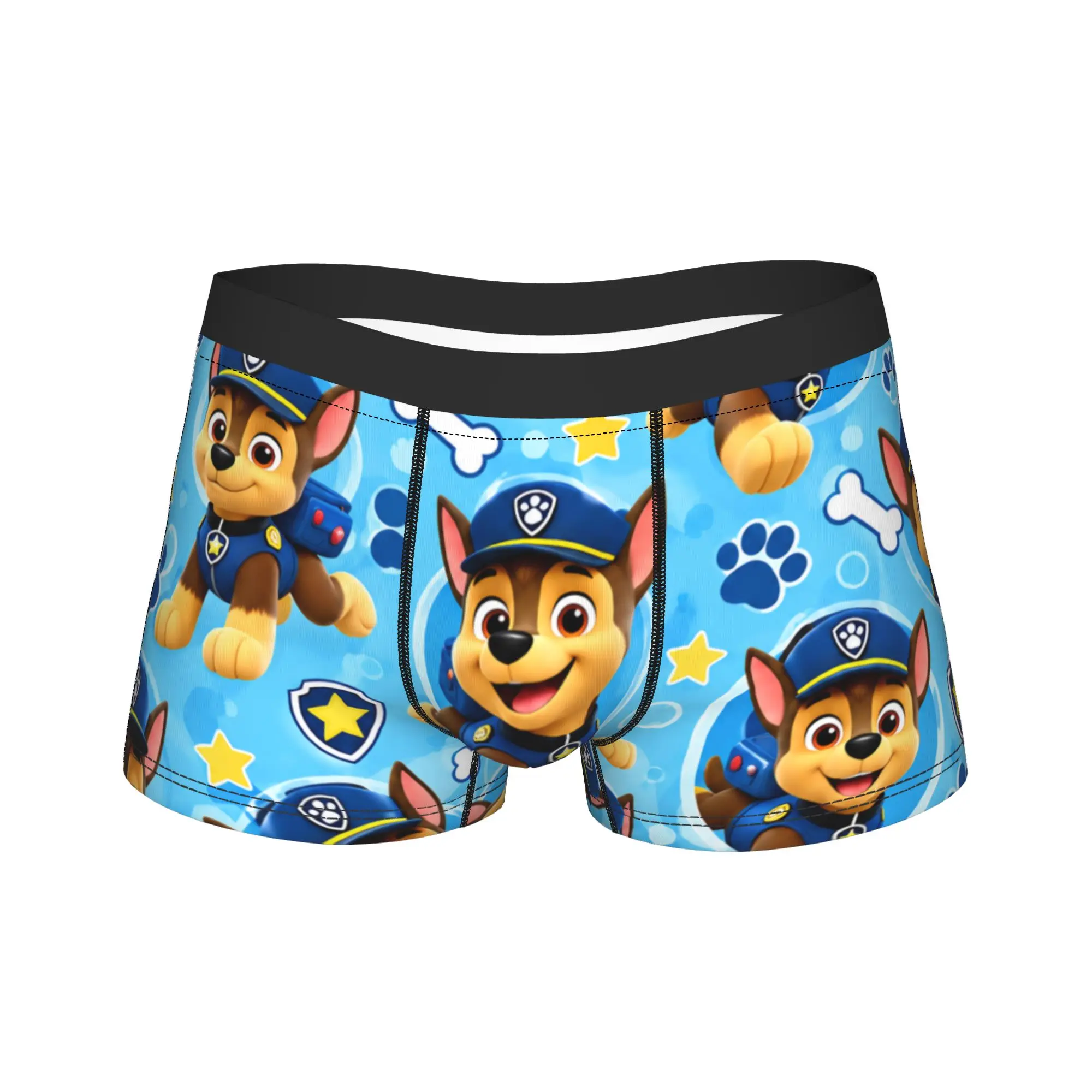 Paw Dogs Chase Blue Star Puppy Art Underwear  Print Trunk Quality Males Panties Breathable Boxer Brief Birthday Gift