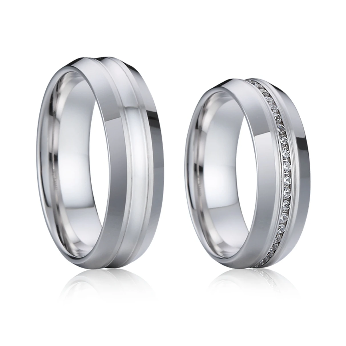 

Мордостойкое обручальное кольцо, элегантное вечернее ювелирное изделие с кубическим цирконием, титановые кольца на заказ, парные кольца для мужчин и женщин
