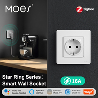 MOES Tuya ZigBee Smart Socket EU Wall Embedded Outlet Energy Monitor Indicator App Remote Control Voice Cotrol Alexa Google Home