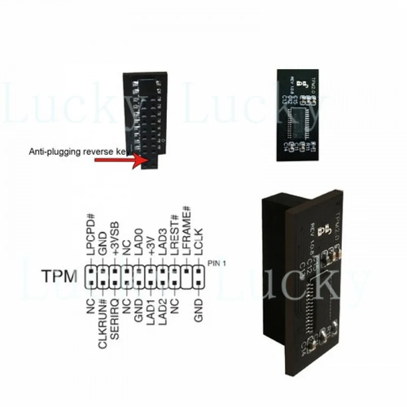 f  TPM 2.0 Security Module SPI 12Pin Security Module for GIGABYTE GC-TPM20 Platform