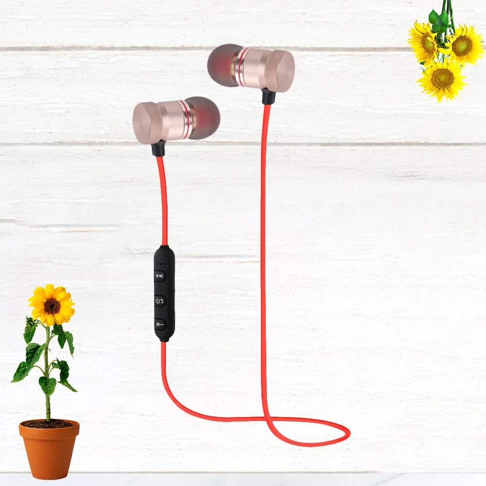 

Magnetic Wireless In-Ear Headphones Built-In Magnet Handsfree Stereo Earpiece For Running Yoga Sports Golden