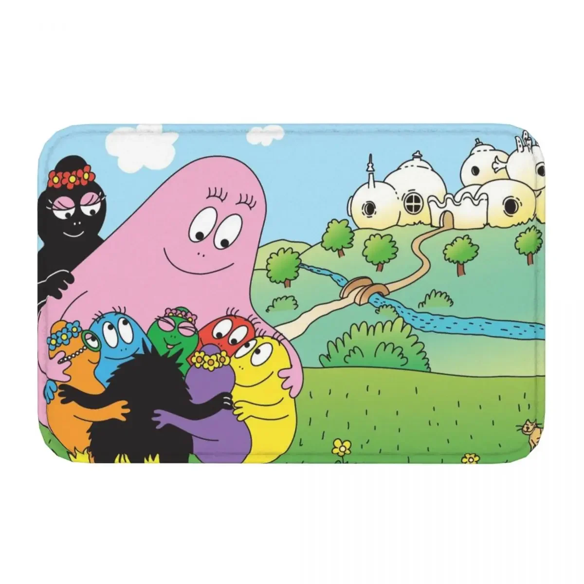 Non-slip Rug Doormat Kitchen Mat Les Barbapapa Family Anime Play Hallway Carpet Home Decorative