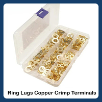 150/300/540pcs Ring Lugs Eyes Copper Crimp Terminals M3/M4/M5/M6/M8/M10  Cable lug Wire Connection Non Insulated Assortment Kit