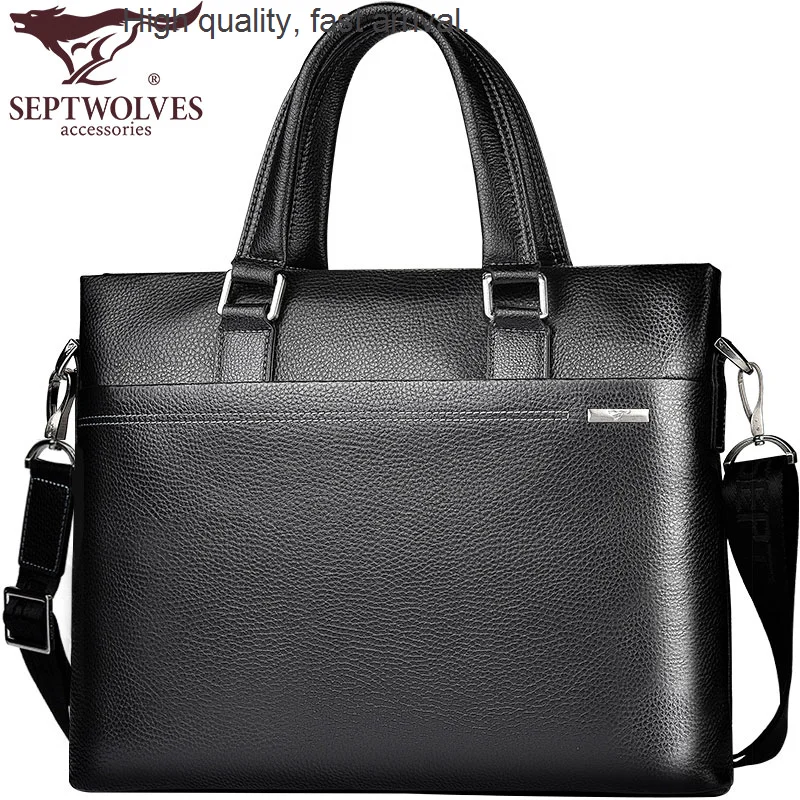 Bag Business Men's Cattle Leather Bag Shoulder Bag Messenger Bag Men's Handbag Genuine Leather Men's Briefcase Backpack