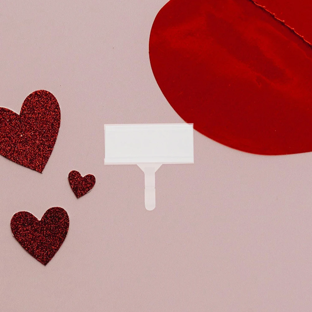 

50pcs Shelf Label Holder Transparent Plastic Clip For Retail Rack Display Sign Storage Bins Price Tag Holder Reusable Small Sign