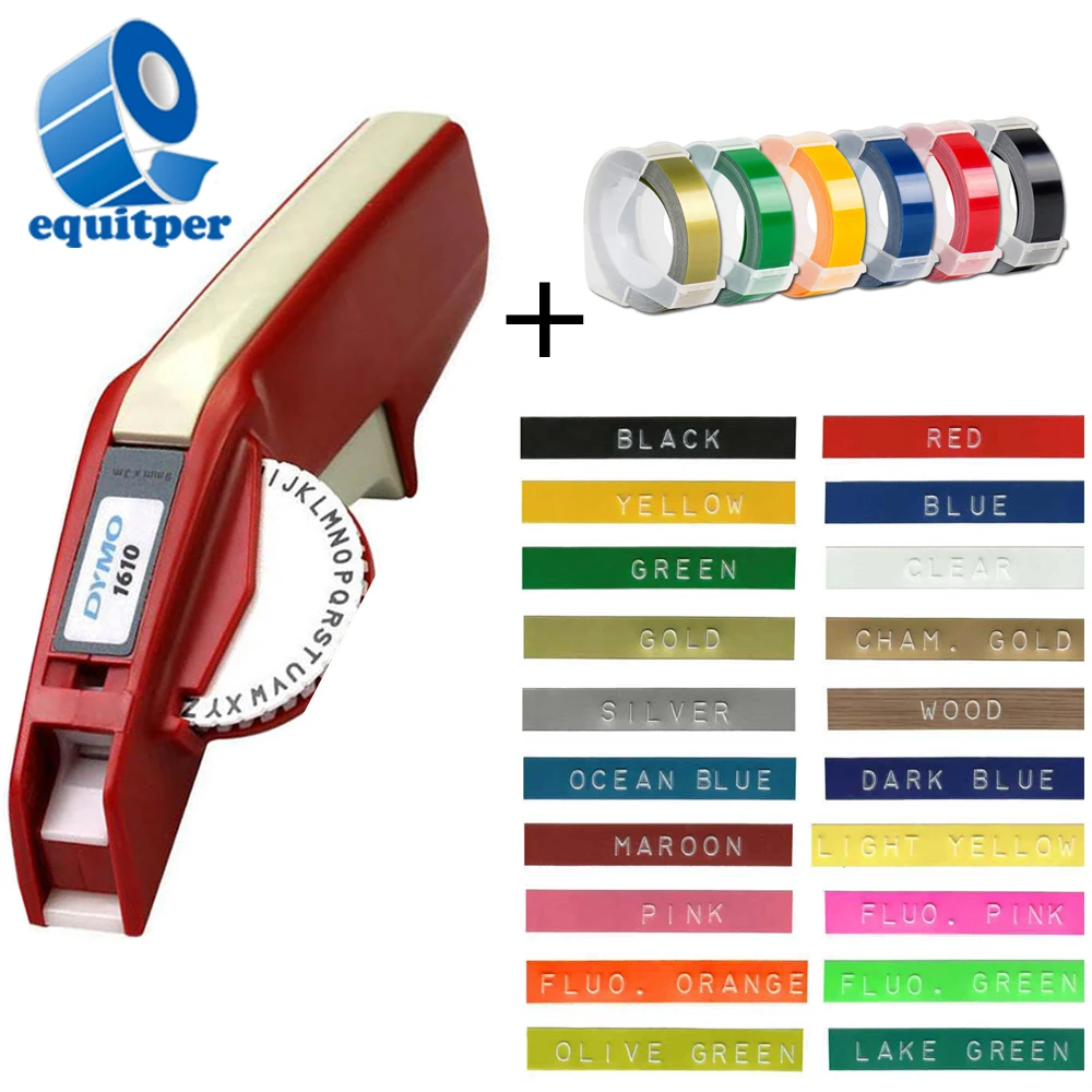 6-9-12MM For Dymo 3D Plastic Embossing Tape Label Ribbon +Compatible With DYMO 1610 12965 1880 1540 Motex E101 Combined Sales