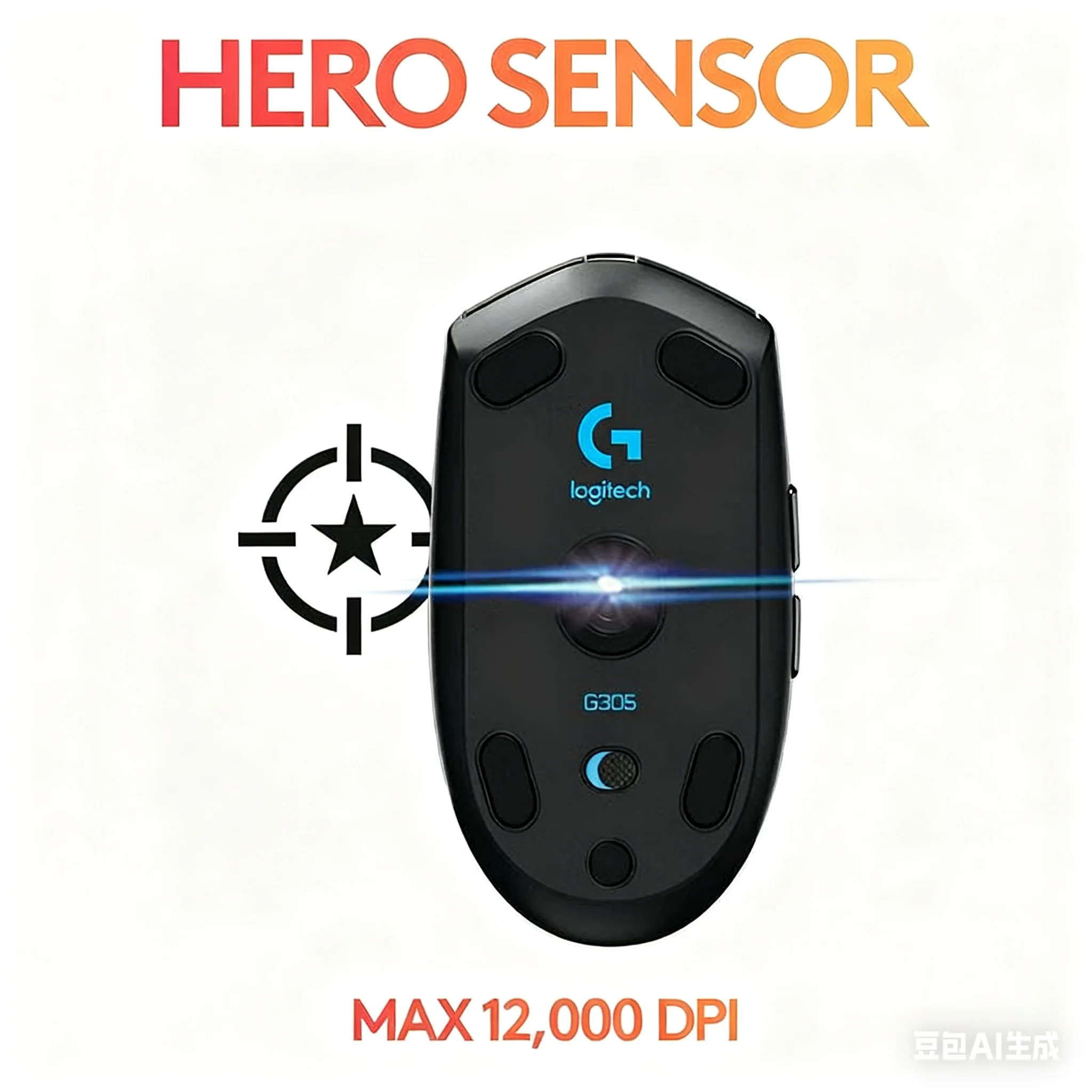 ماوس ألعاب لاسلكي لوجيتك G304 G305، خفيف الوزن 99 جرام، 6 أزرار، 12000 نقطة في البوصة قابل للتعديل، لألعاب الكمبيوتر المحمول والكمبيوتر الشخصي،