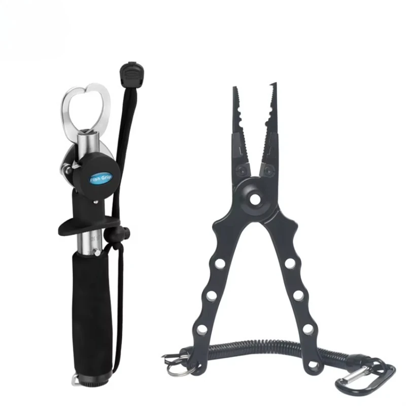Hook Remover Accessories Fishing Tools Set Fish Grip With Scale and Tape Hook Remover Aluminum Fishing Pliers