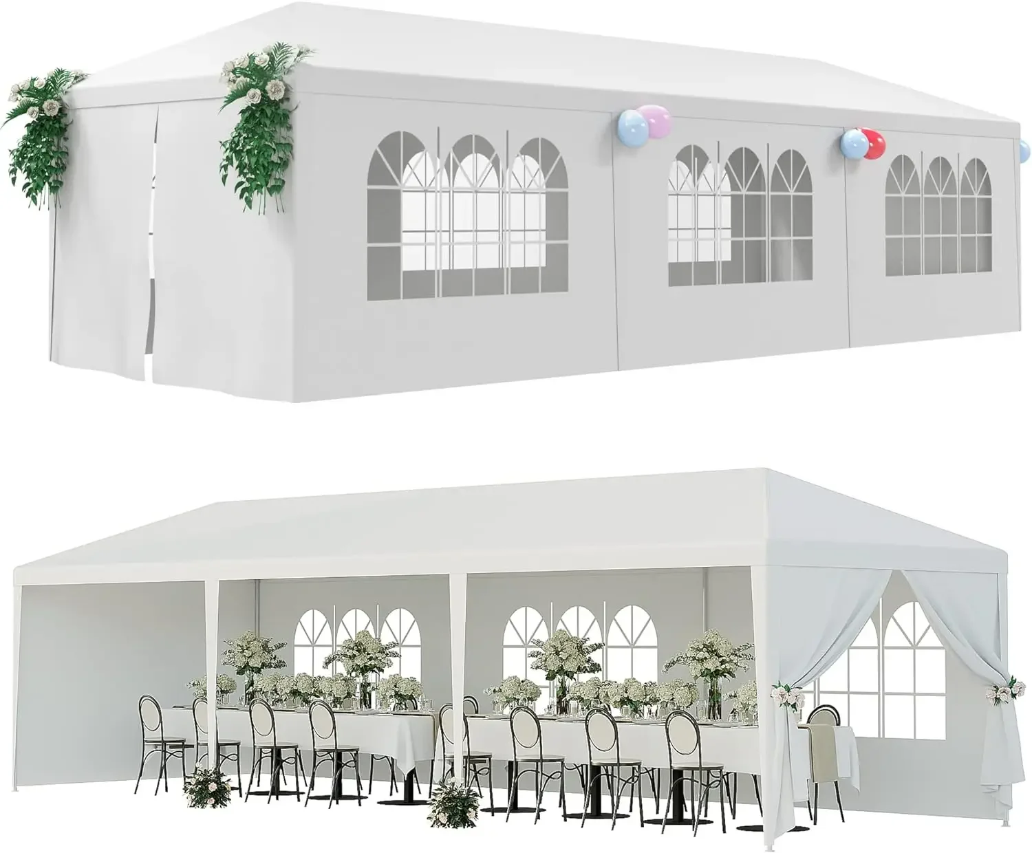 

Outdoor Canopy Tent Patio Camping Gazebo Shelter Pavilion Cater Party Wedding BBQ Events Tent w/Removable Sidewalls