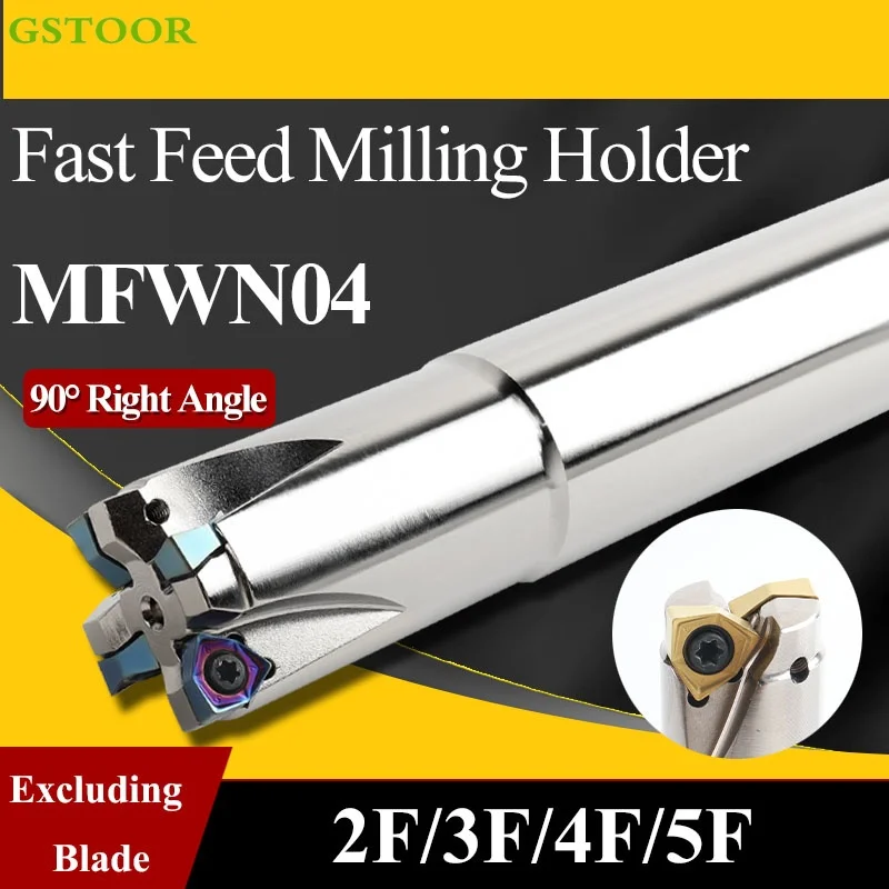 

MFWN Indexable Milling Cutter Arbor 90 Degree MFWN04-16-C15-160-2T Fast Feed ToolHolder Cutting WNMU040304 Carbide Inserts