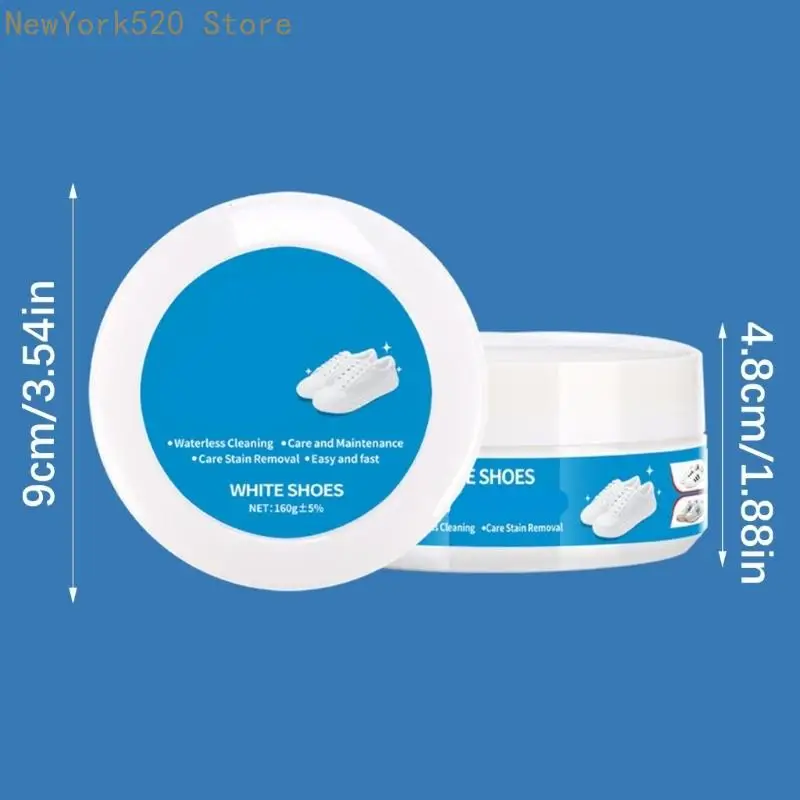 White Shoe Cleaner Cream, Multipurpose None Wash Stable Comes with Sponge Removes Smudges, White Shoes Clean Creams N84C - view 6