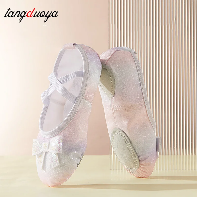 Ballet Shoes for Toddler Girls Satin Glitter Ballet Slippers Dance Shoes Flats Split-Sole Ballerina Sport Yoga Shoes