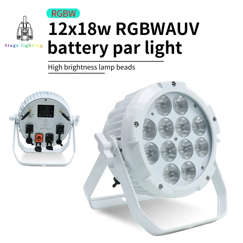 

DMX 12x18W RGBWA UV 6 в 1 светодиодный белый корпус водонепроницаемый Par Light удаленное приложение WIFI управление с питанием от батареи DJ дискотека сценический светильник