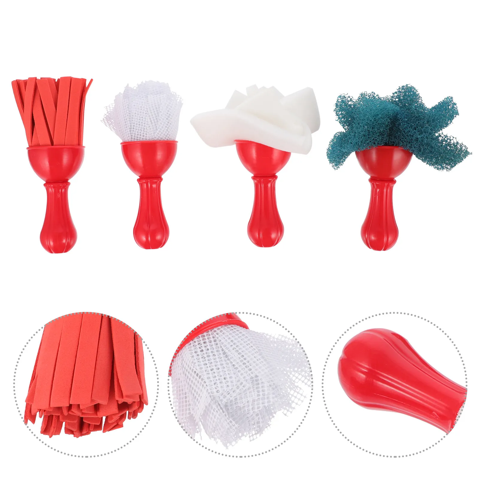 4Pcs Paint Sponge Brush for Kids Soft Sponge Tips Plastic Handles Easy Grip Art Supplies for Toddlers Beginners Craft Projects