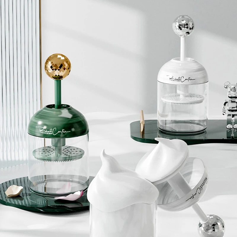 Creatore di schiuma per il lavaggio del viso Strumento per la produzione di bolle di detergente per il viso con spazzola in silicone Macchina per schiumare artefatti di bolle Pulisci il tuo viso