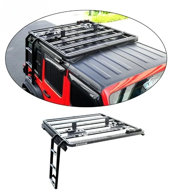 4x4 removable car roof rack with Ladder Car Top Luggage Holder for Jep Wrangle Jl