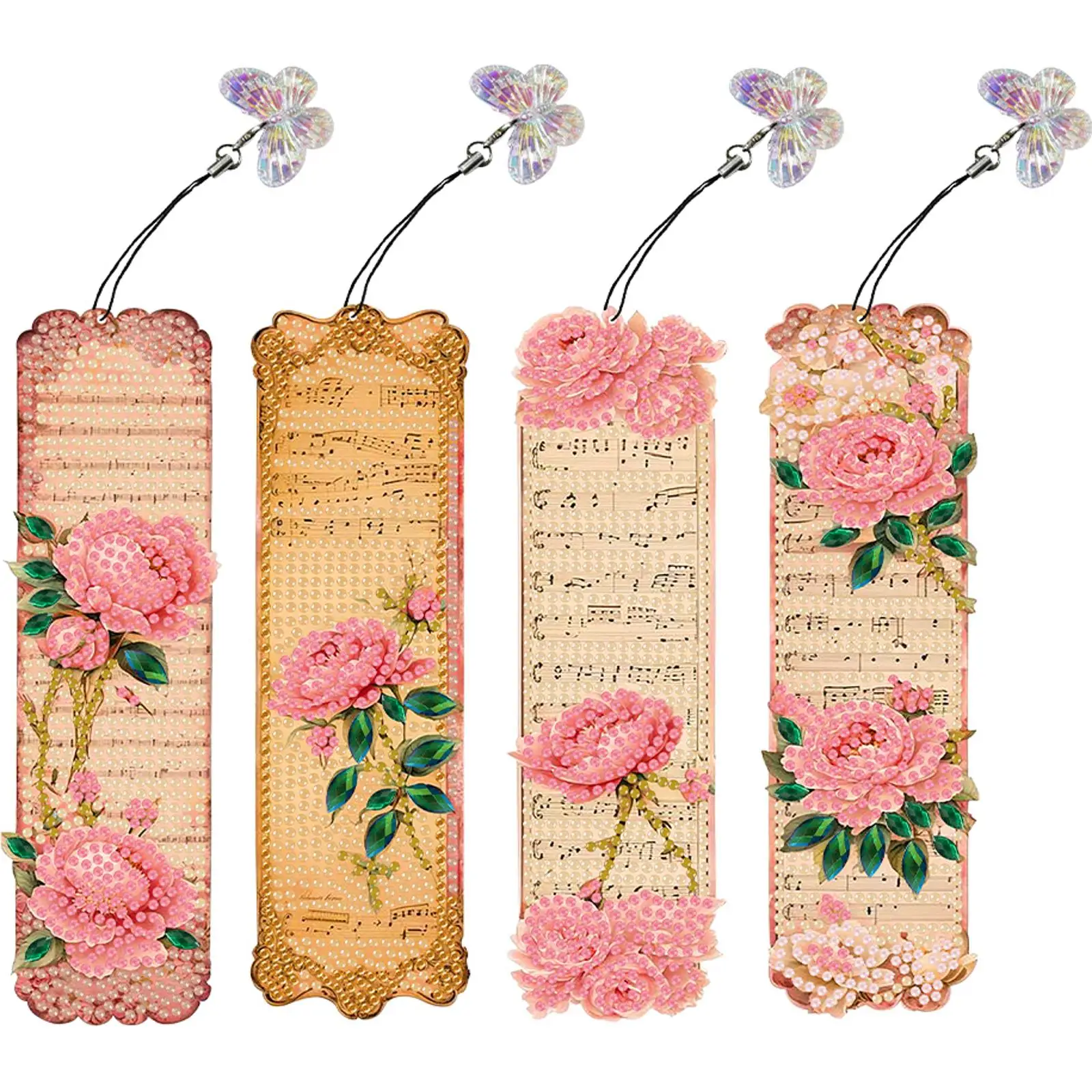 

Набор из 3 штук: Закладки для книг с цветочным дизайном и нерегулярной формой, имитирующие бриллианты, для начинающих и взрослых, для творчества и рукоделия