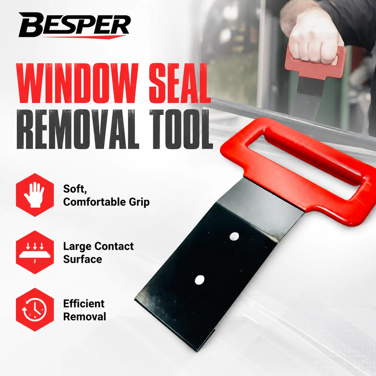 

Car Windows Seal Removal Tool Portable Car Window Rubber Strip Puller with Soft Grip Handle for Automotive Technician