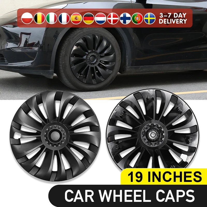 2023 New Automobile Hubcap For Tesla Model Y 19 Inch 4Pcs/1Pcs Wheel Cover Car Replacement Retrofit Parts Full Cover Accessories