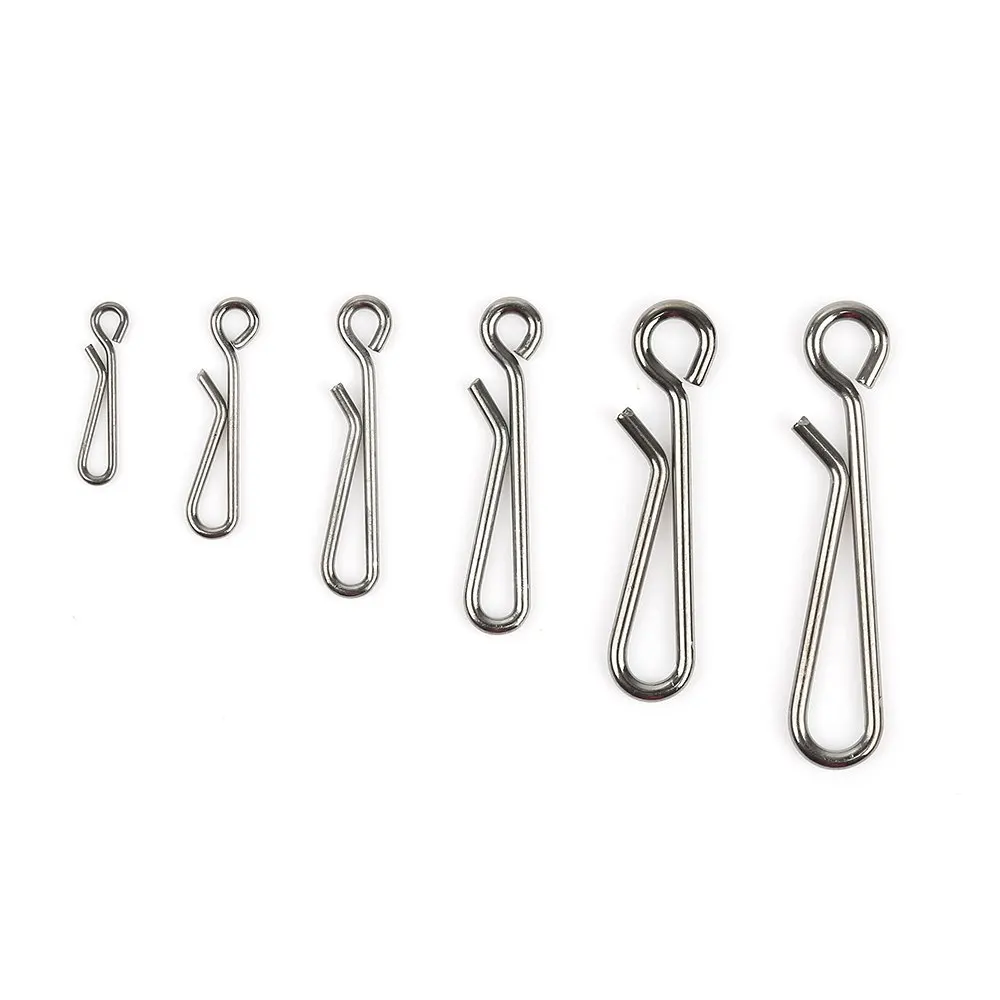 50Pcs/Lot Hanging Snap Stainless Steel Pin Tackle Tools Connector Pin Brooch Fishing Swivels Accessories Tackle Fishhooks