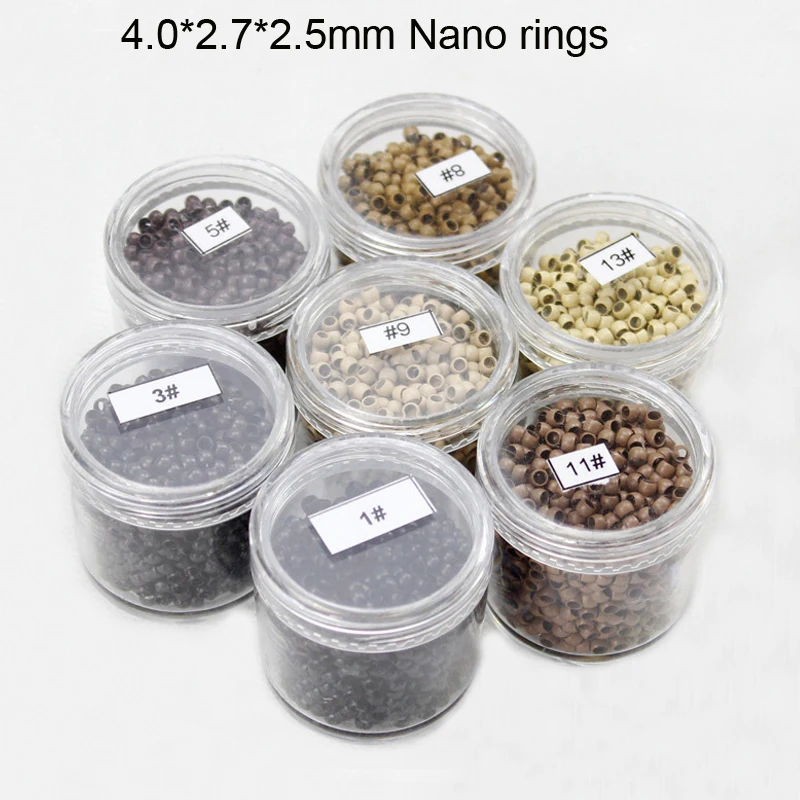 1000pcs 4.0*2.7*2.5 Mm Nano Micro Rings Copper Micro Beads for Nano Ring Hair Extensions