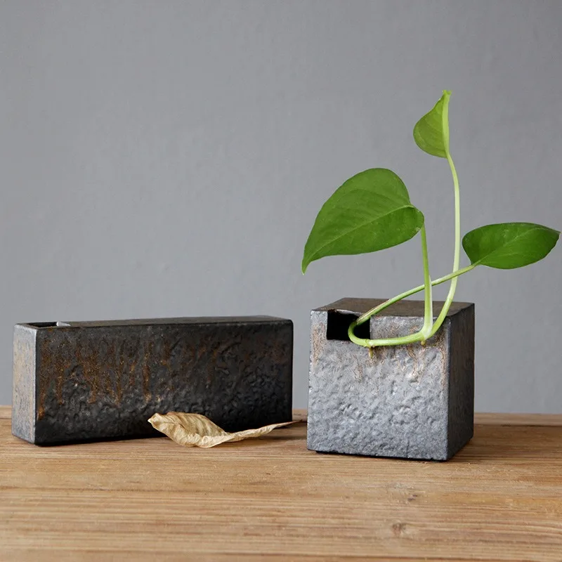 

Japanese-style coarse pottery vase, Zen flower arrangement ornament, tea ceremony flower utensil