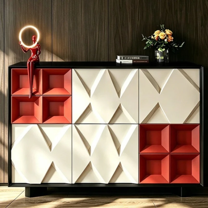 Italian Minimalist Sideboard Cabinet Modern Luxury Entryway Storage Open Entrance Hall Shoemaker Living Room Hallway Home Decor