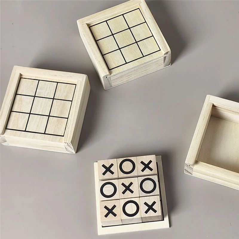 A19Q-Wood Xo Tic Tac Toe Gra Planszowa dla Dzieci Interaktywna Gra Logiczna dla Rodziców i Dzieci Zabawna Gra Puzzle dla Dzieci Prezent