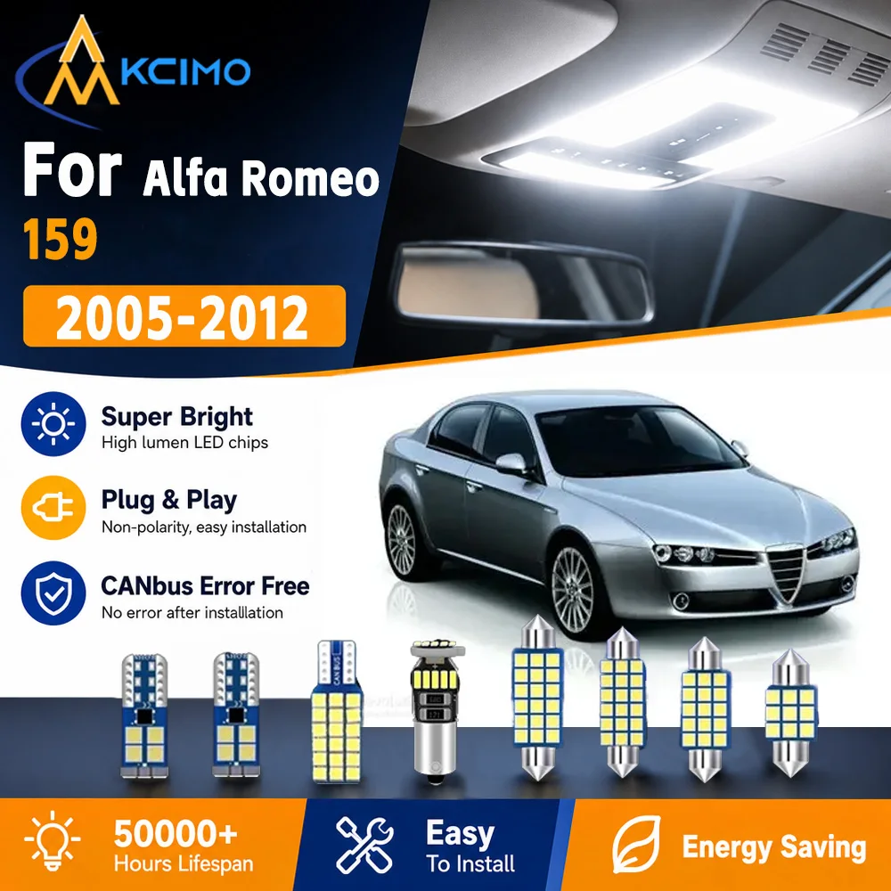 KCIMO 2 Colors LED Interior Light Kit For Alfa Romeo 159 2005-2012 High Quality Plug And Play Cabin Dome Lamp Auto Accessories