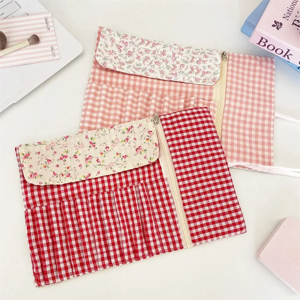 Convenient Makeup Brush Bag Floral Pattern Pink Cosmetic Storage Bag Eyebrow Pencil Box Beauty Tool Makeup Brush Organizer