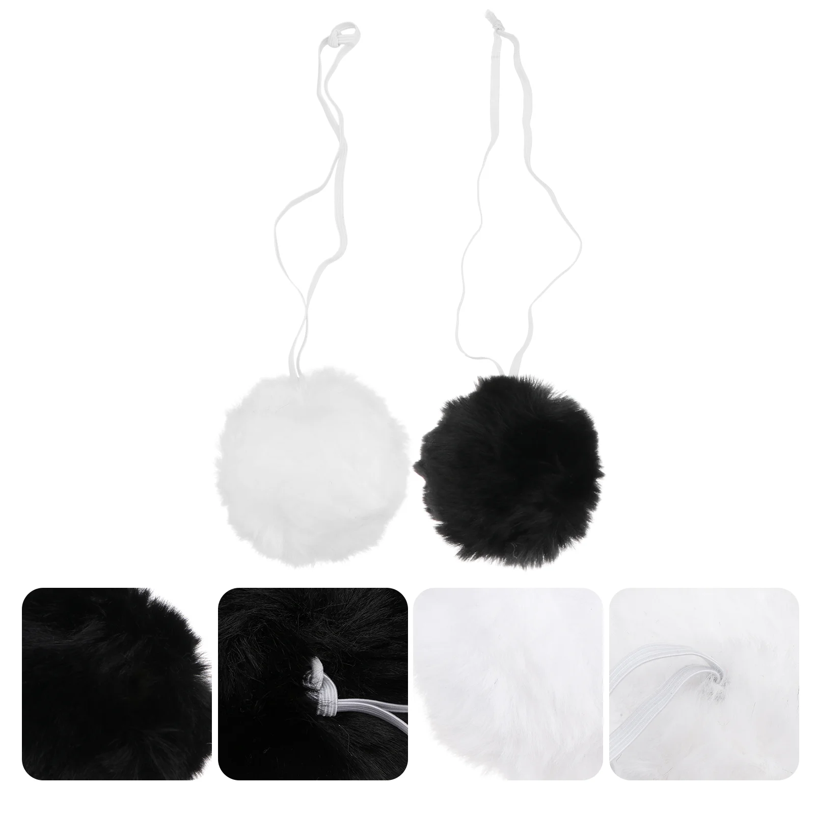 Rabbit Tail Pompom Belt, Goth Lolita Decor, Big Acessórios, 2 Pcs