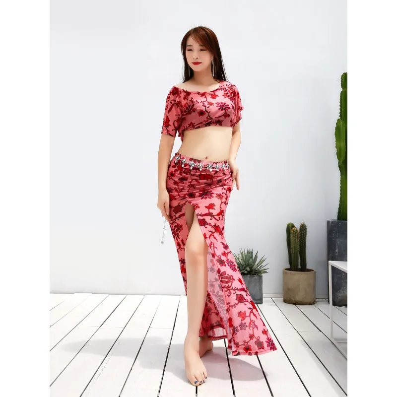 

Customized Belly Dance Costumes Set Practice Clothing for Female Beginners Performing Oriental Dance Costume Sexy Summer